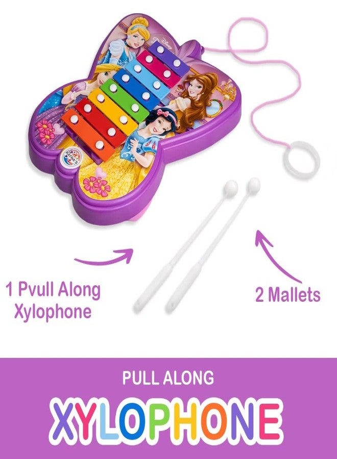 SANTALON Princess Pull Along Xylophone with 8 Colour Notes & 2 Mallets to Play for Toddlers Age of Above 1 Years Kids Multicolour - Image 2